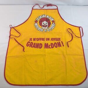 Joyeux Grand McDon Mcdonald's Vintage Apron French Red Yellow 19 October McHappy